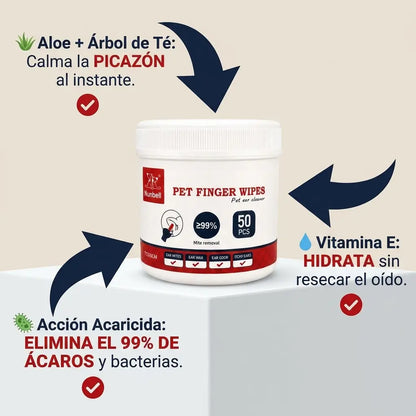 OtiCalm Pet Finger Wipes | Limpieza Fácil de Oídos