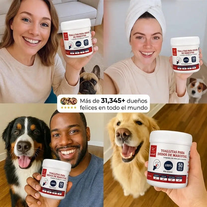OtiCalm Pet Finger Wipes | Limpieza Fácil de Oídos