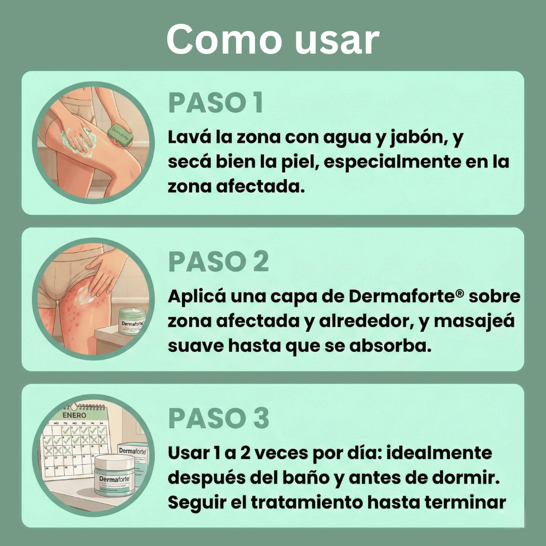 DermaForte: Fórmula clínica intensiva para erradicar hongos y aliviar la picazón severa