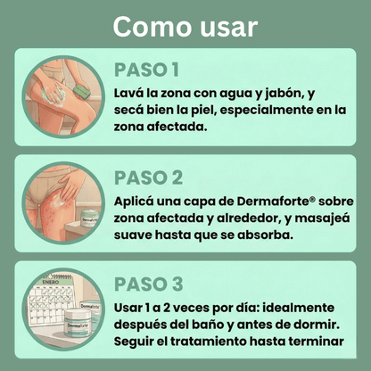 DermaForte: Fórmula clínica intensiva para erradicar hongos y aliviar la picazón severa